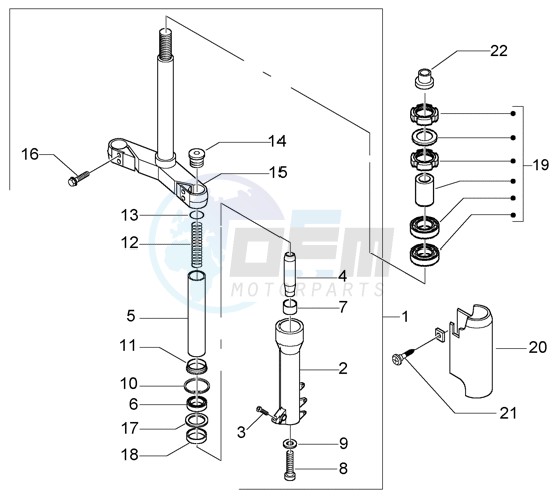 Fork-steering bearing ball tracks blueprint