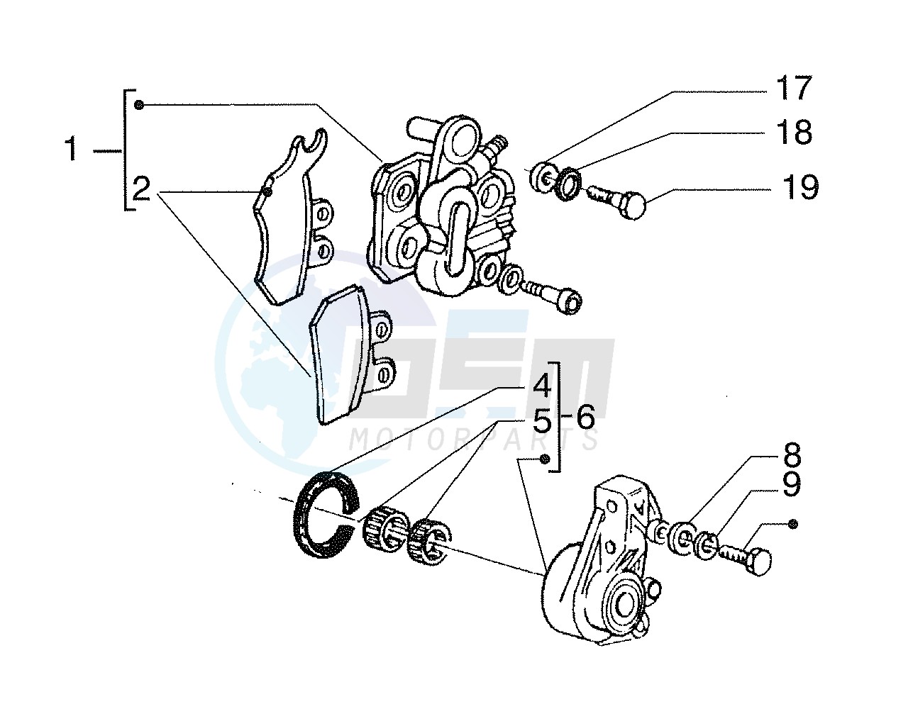 Front brake caliper blueprint