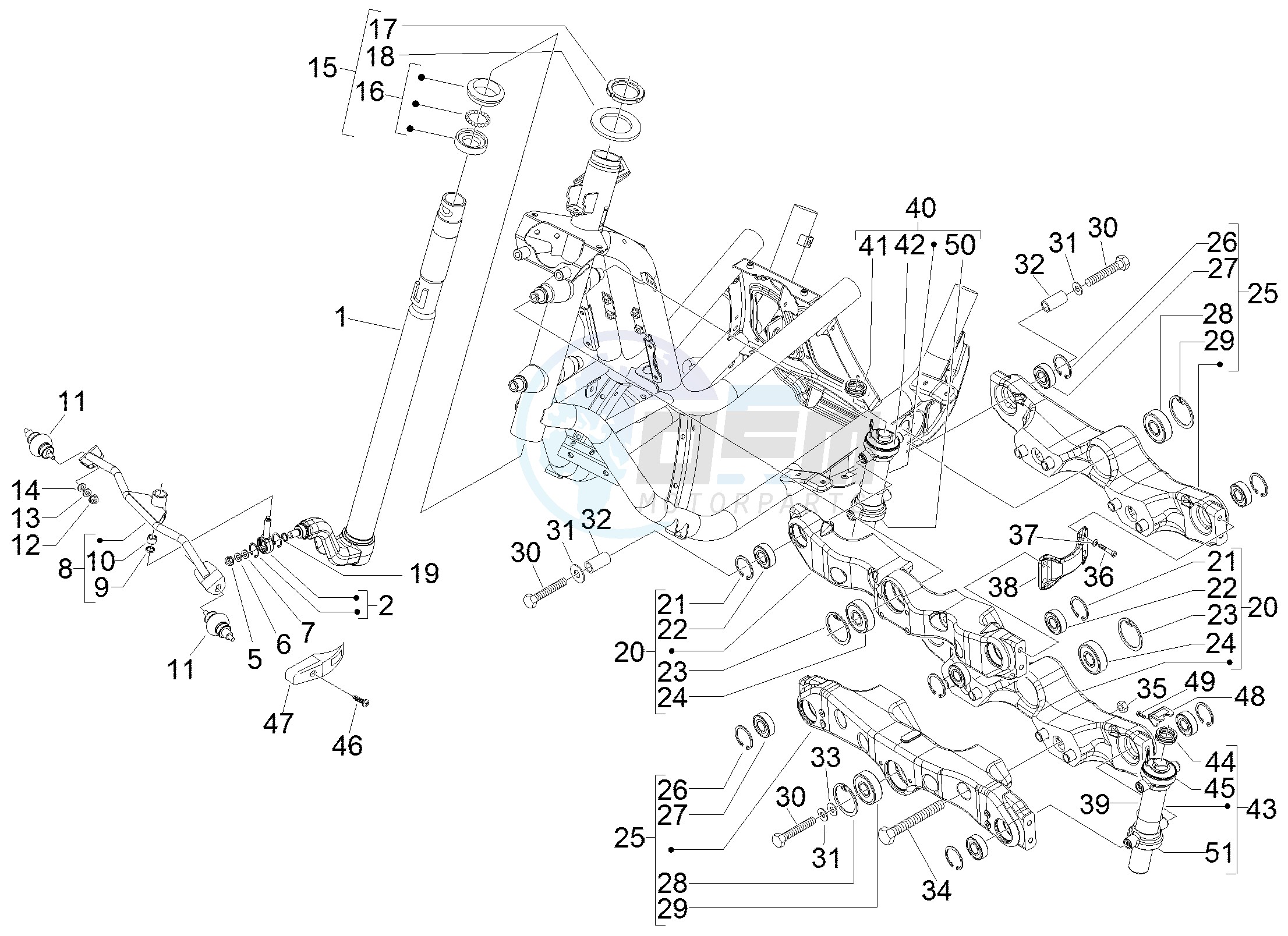 Fork steering tube - Steering bearing unit image