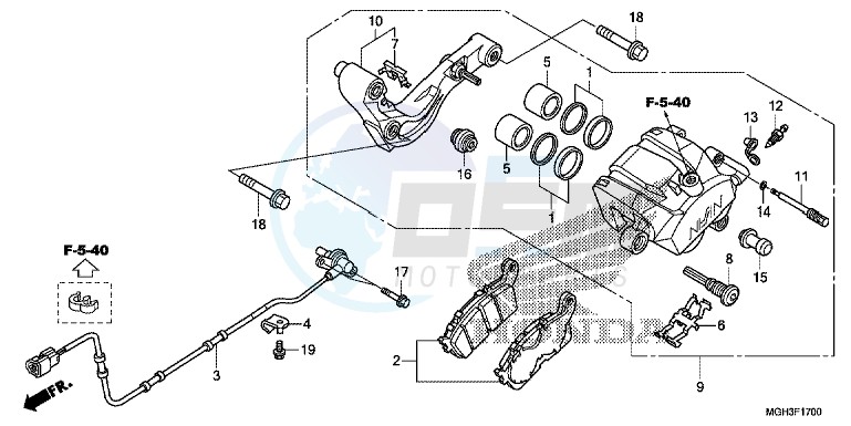 REAR BRAKE CALIPER blueprint