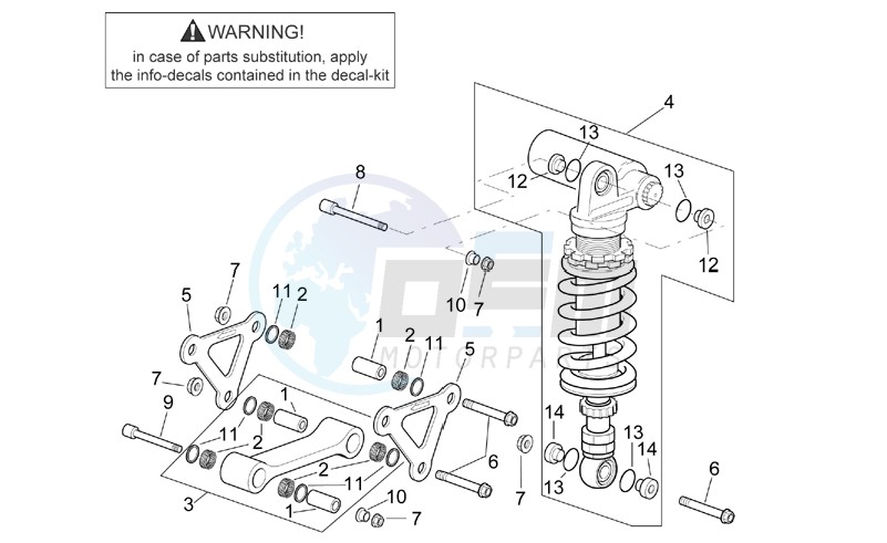 Connecting rod - Rear shock absorber blueprint