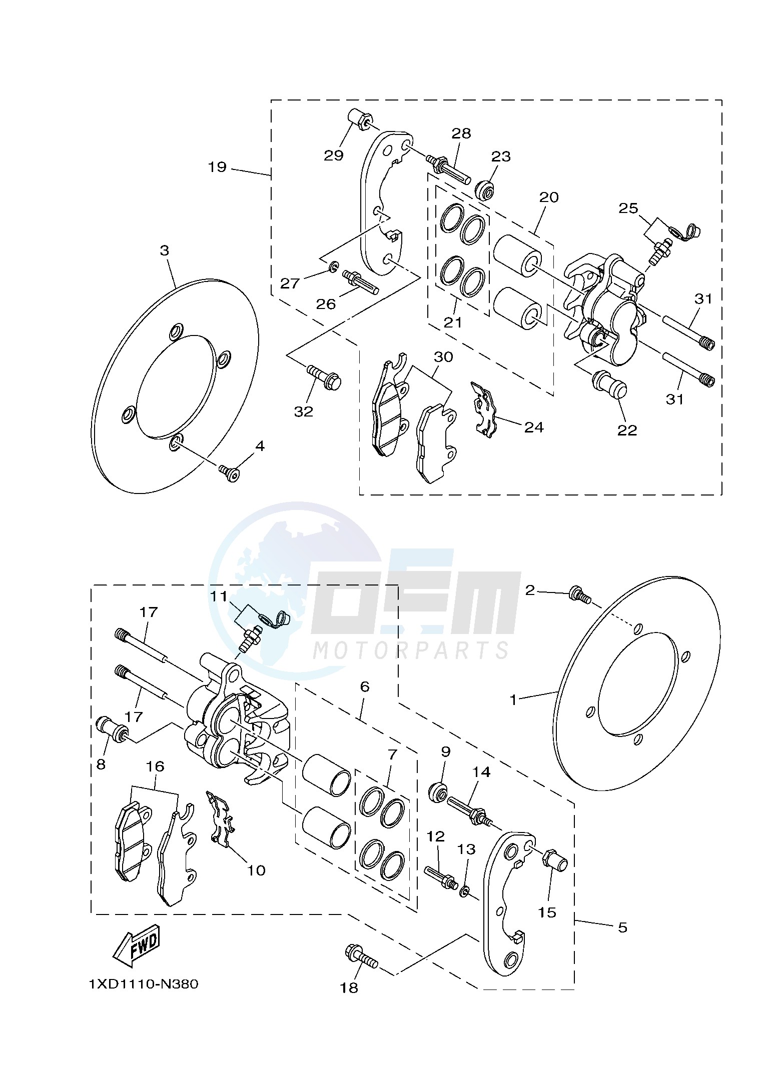 REAR BRAKE CALIPER blueprint