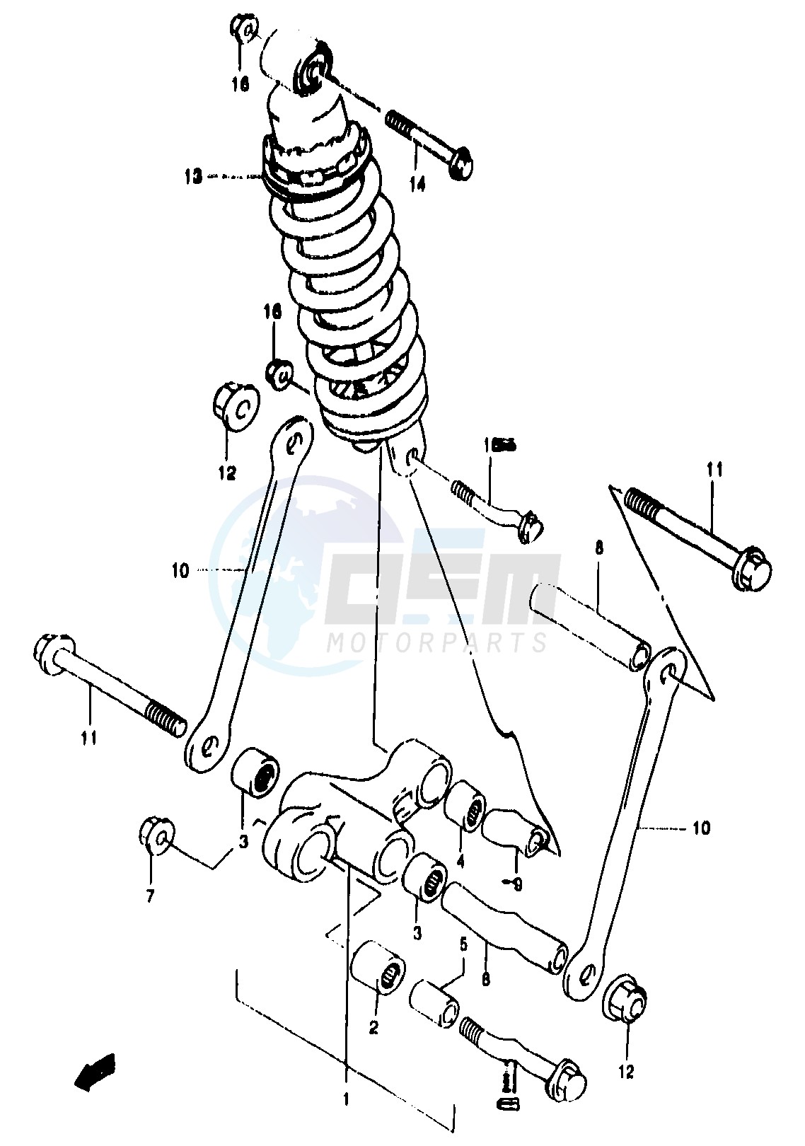 REAR CUSHION LEVER (GSF1200T V W X Y ST SV SW SX SY) image