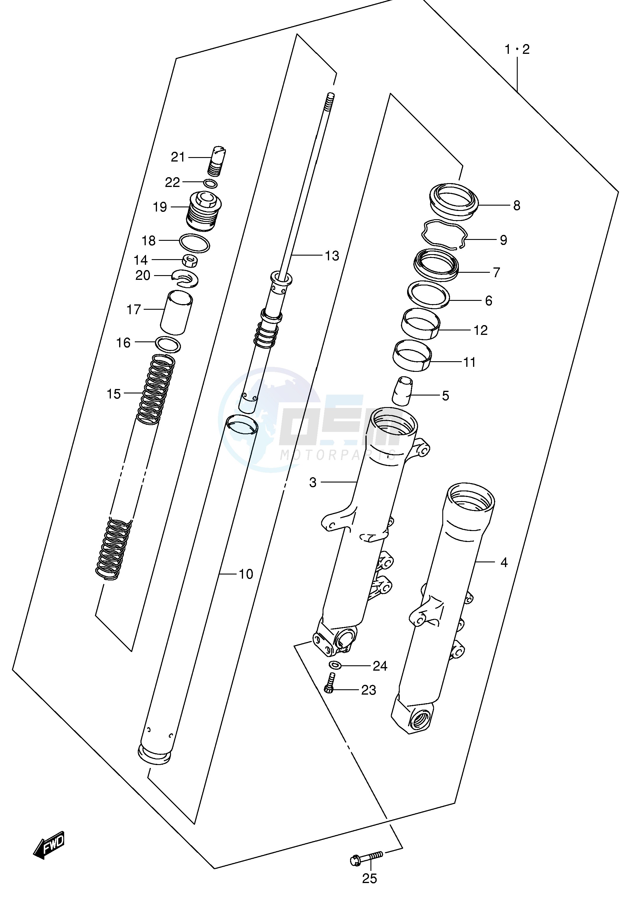 FRONT DAMPER (MODEL K3 K4 K5 K6) blueprint