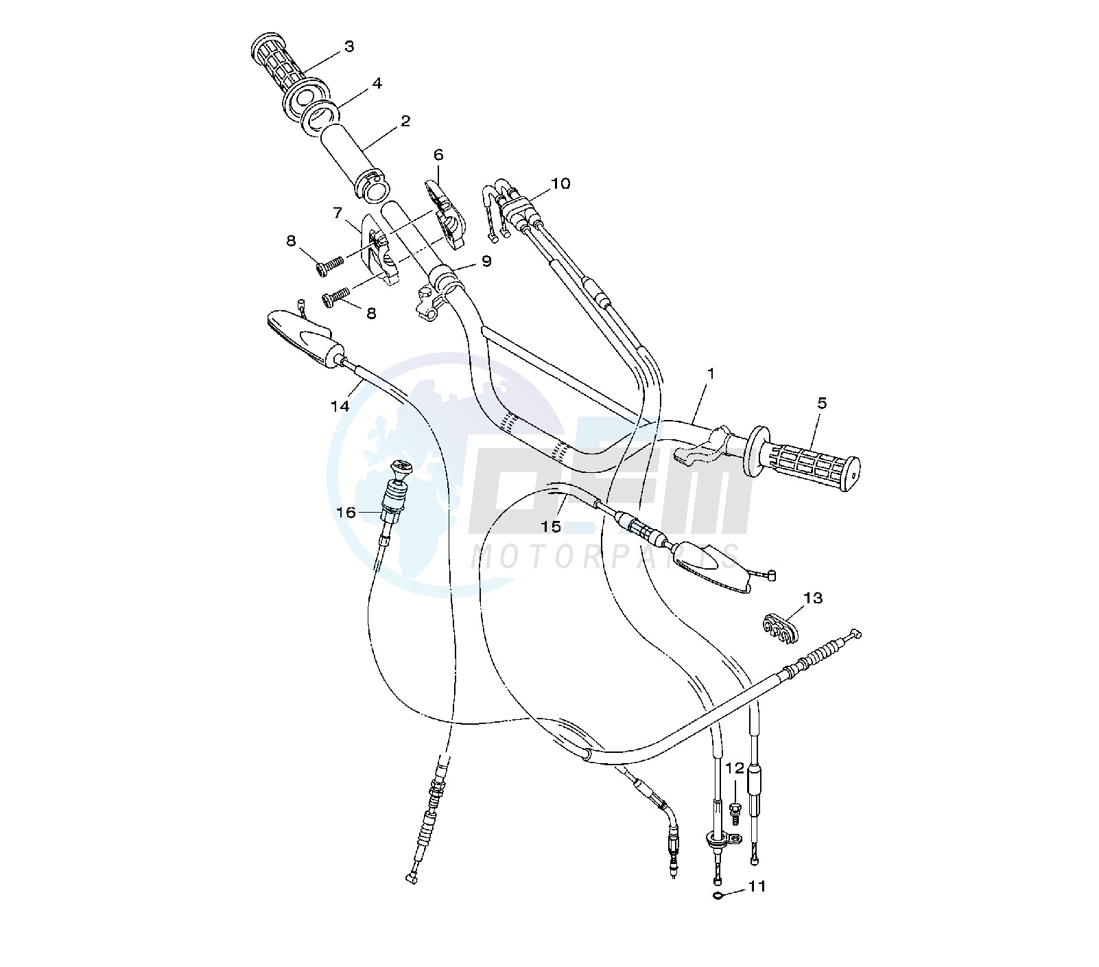 STEERING HANDLE AND CABLE blueprint