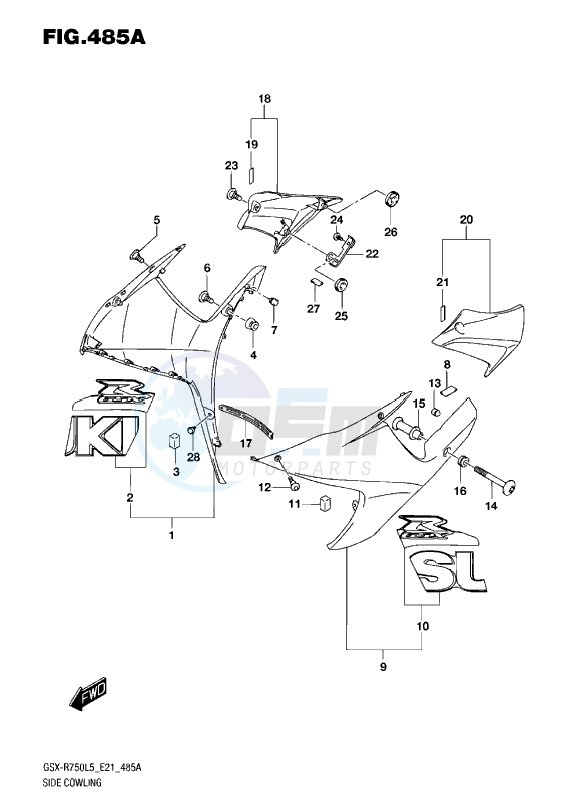 SIDE COWLING L5 (YSF) blueprint