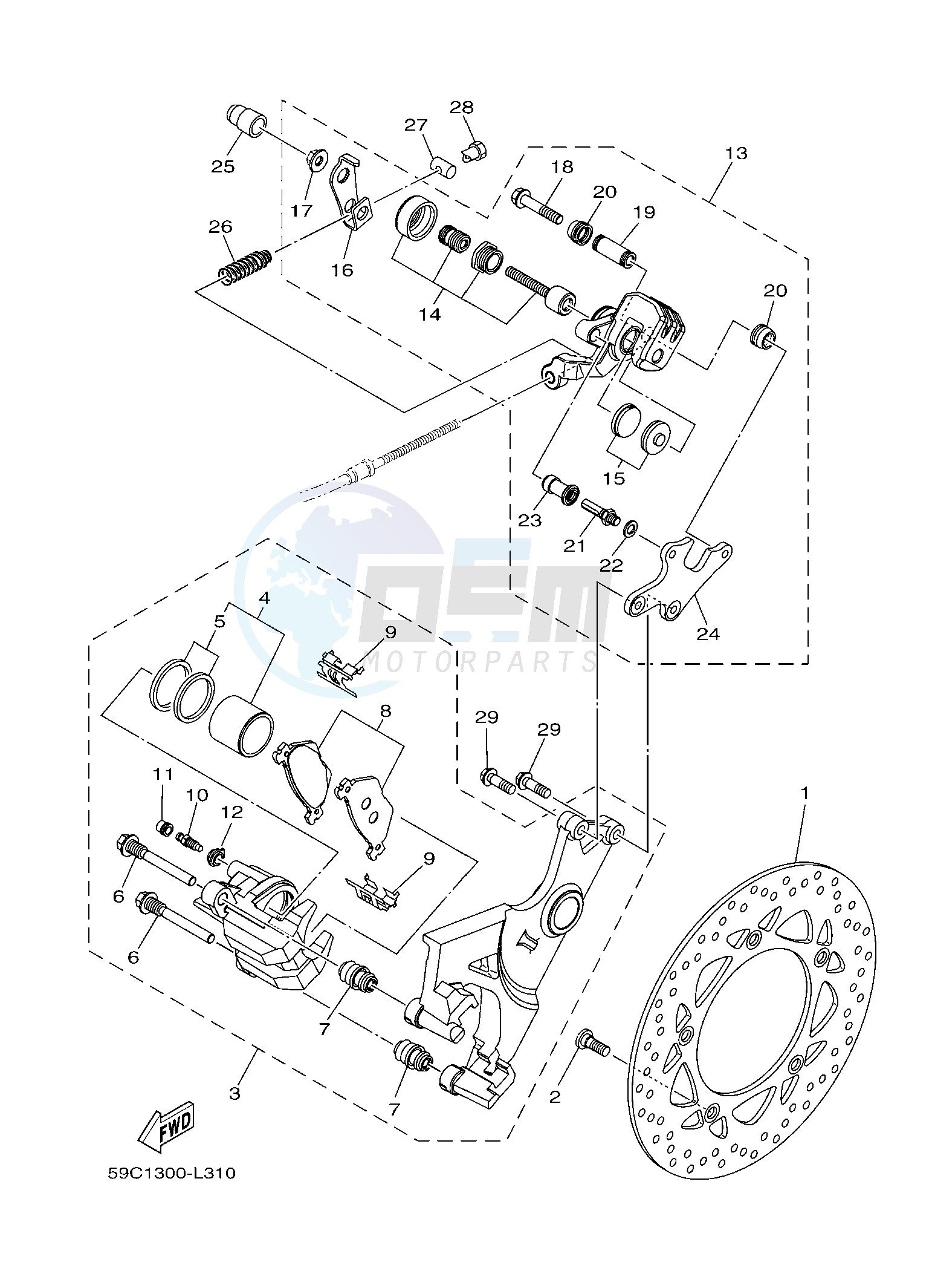 REAR BRAKE CALIPER image