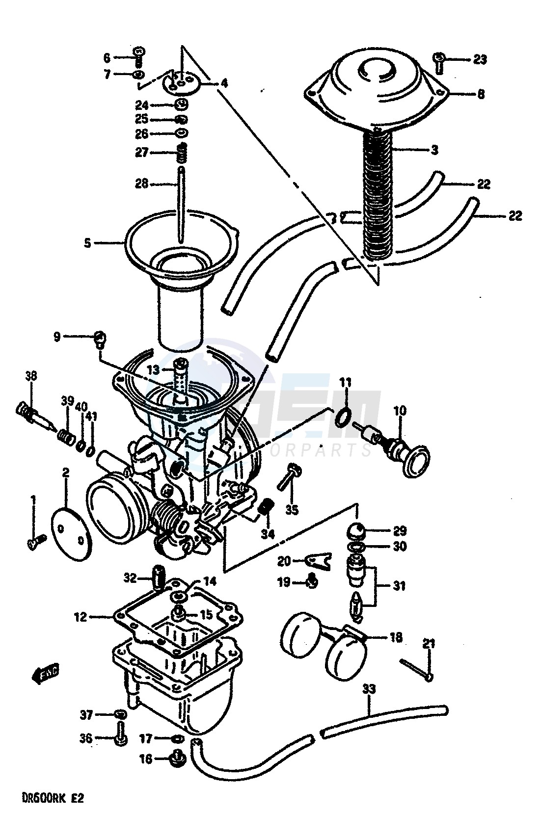 CARBURETOR (MODEL J E24 E.NO.139616~ MODEL K E24) blueprint