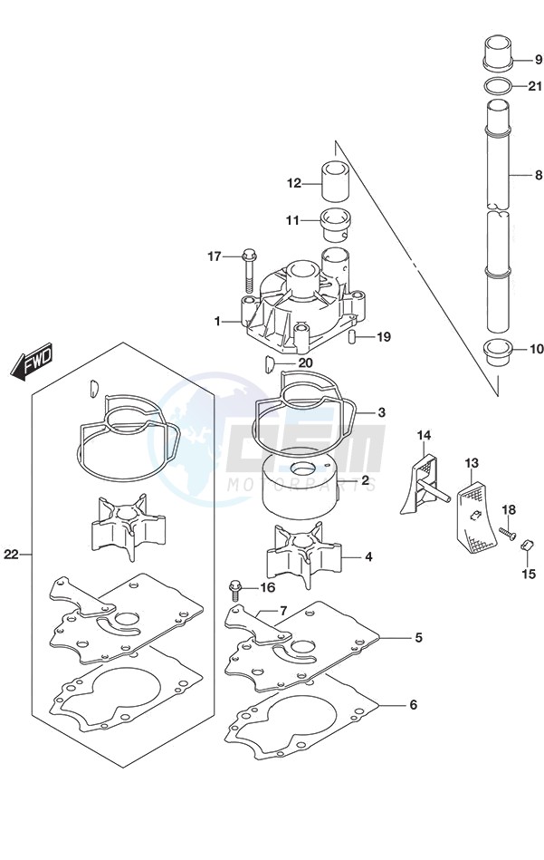 Water Pump DF 250S blueprint