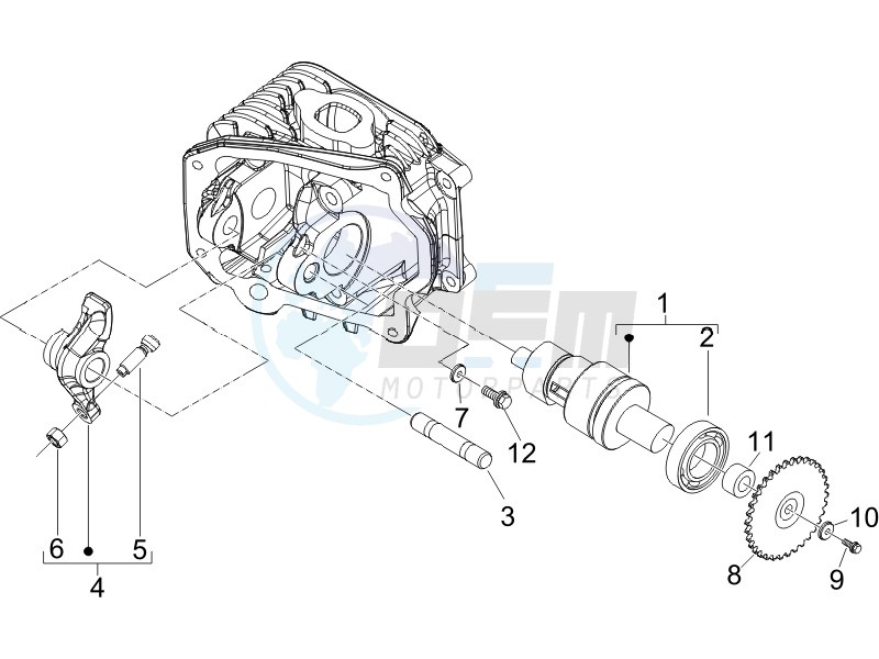 Camshaft - Rocking levers support unit image