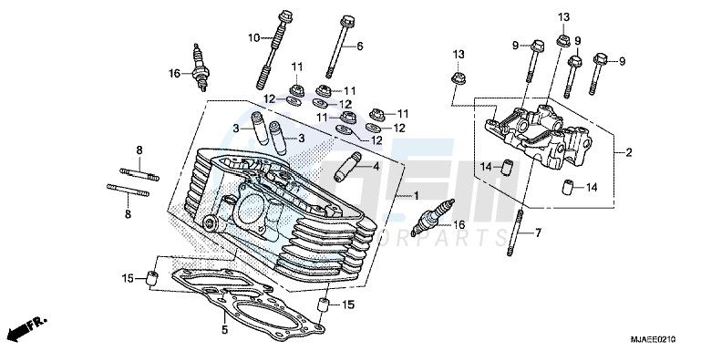 REAR CYLINDER HEAD blueprint