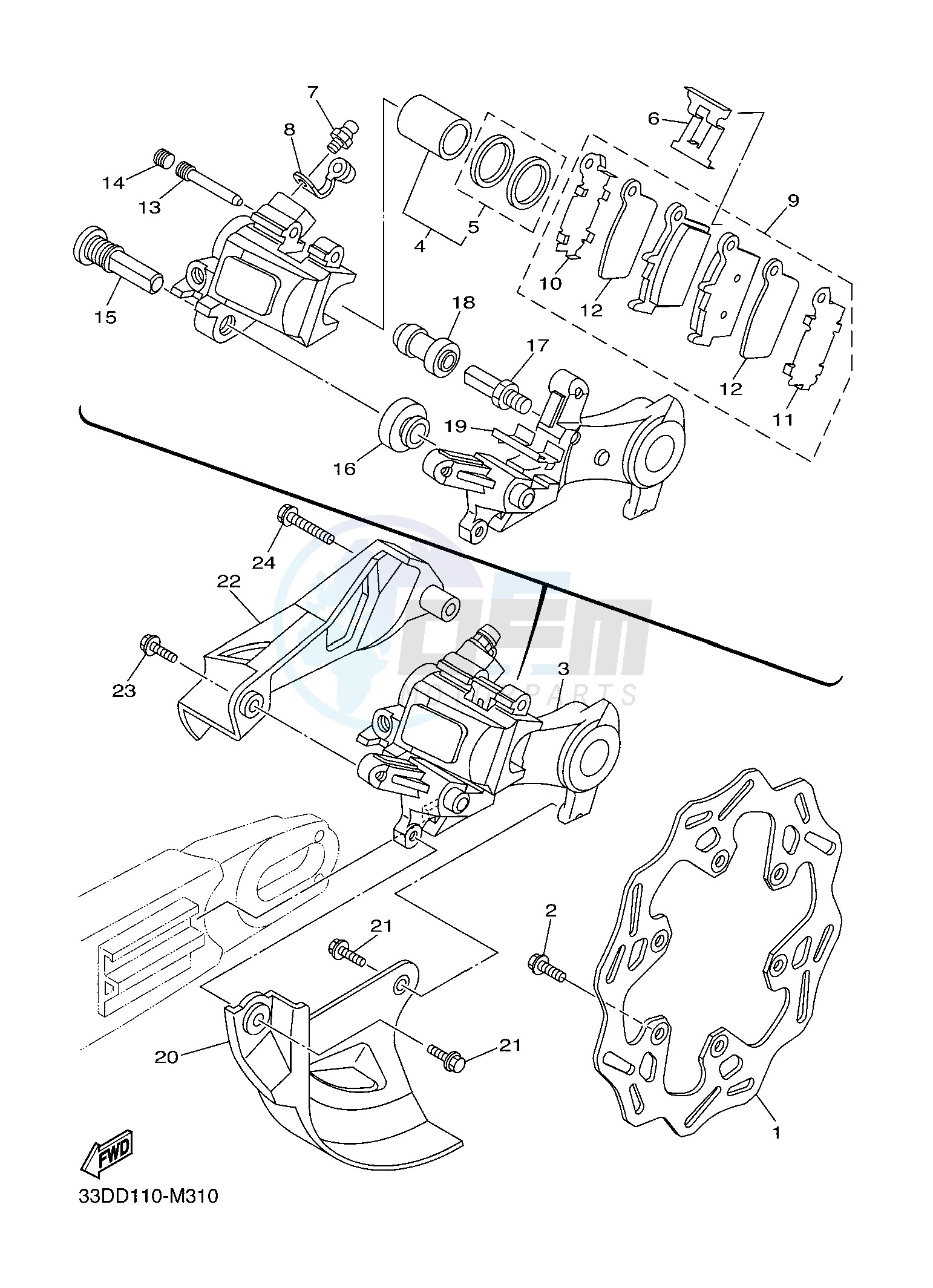 REAR BRAKE CALIPER blueprint