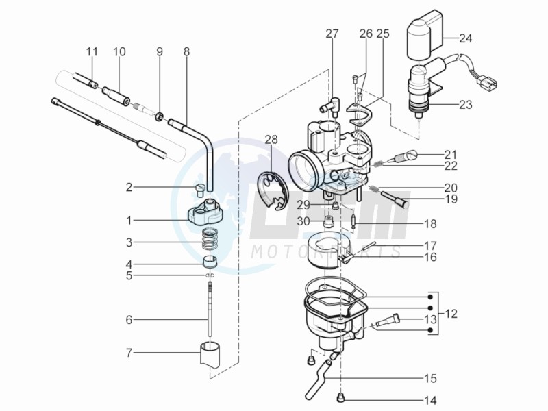 Carburetors components blueprint