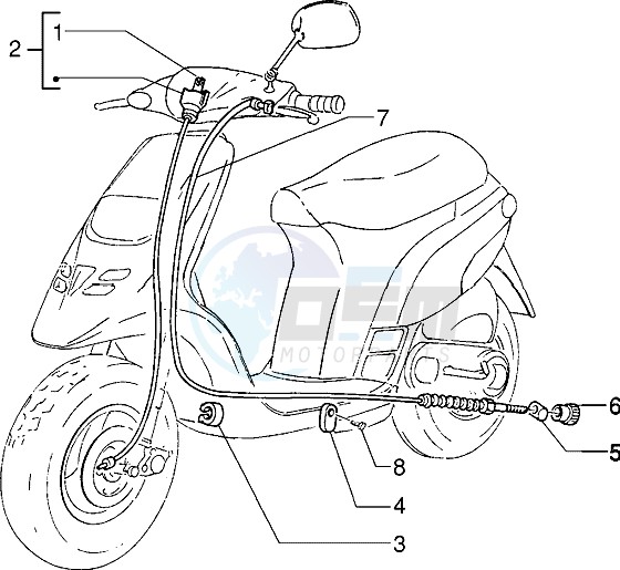 Transmissions-rear brake-speedometer (kms) blueprint