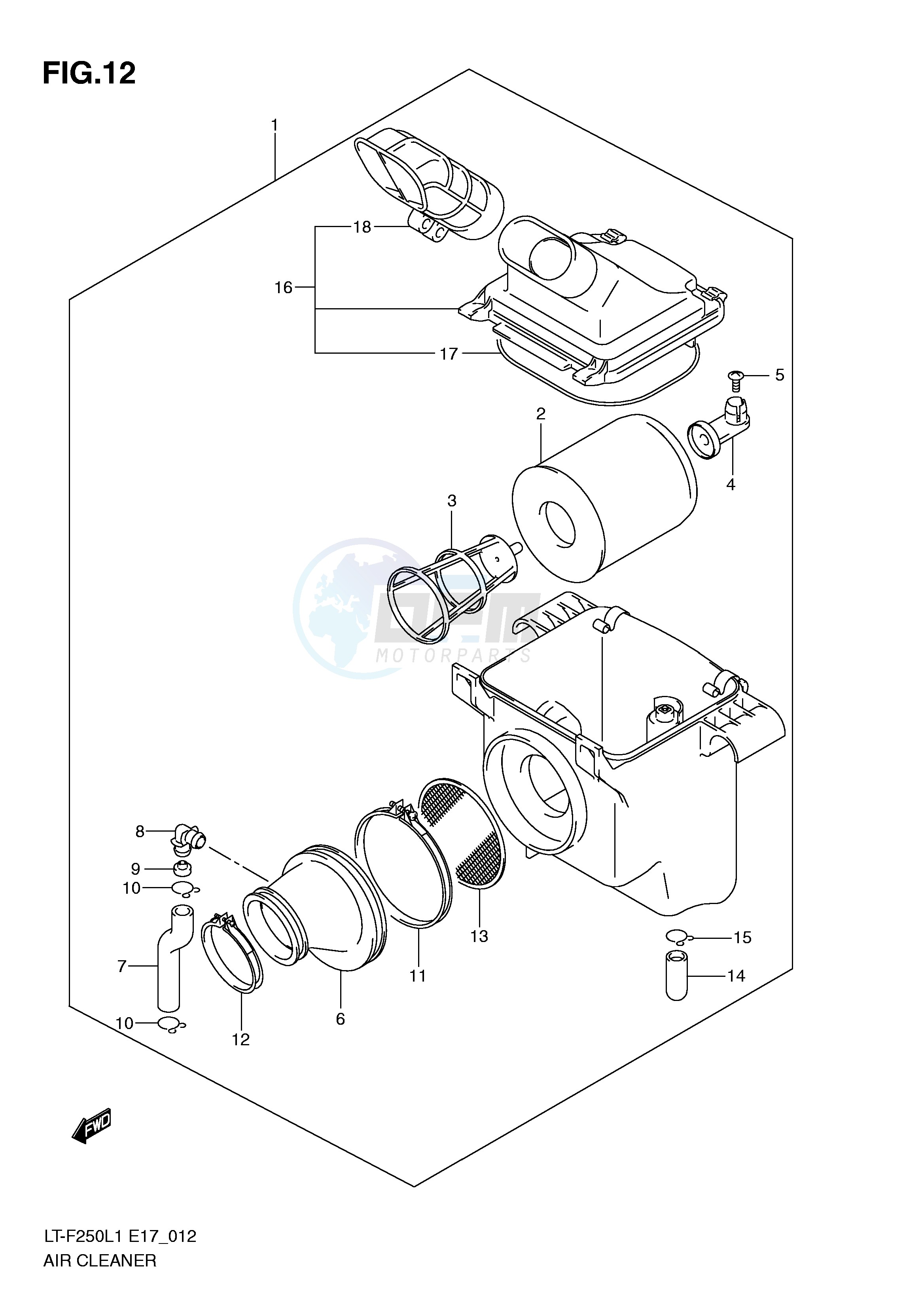 AIR CLEANER (LT-F250L1 E17) blueprint