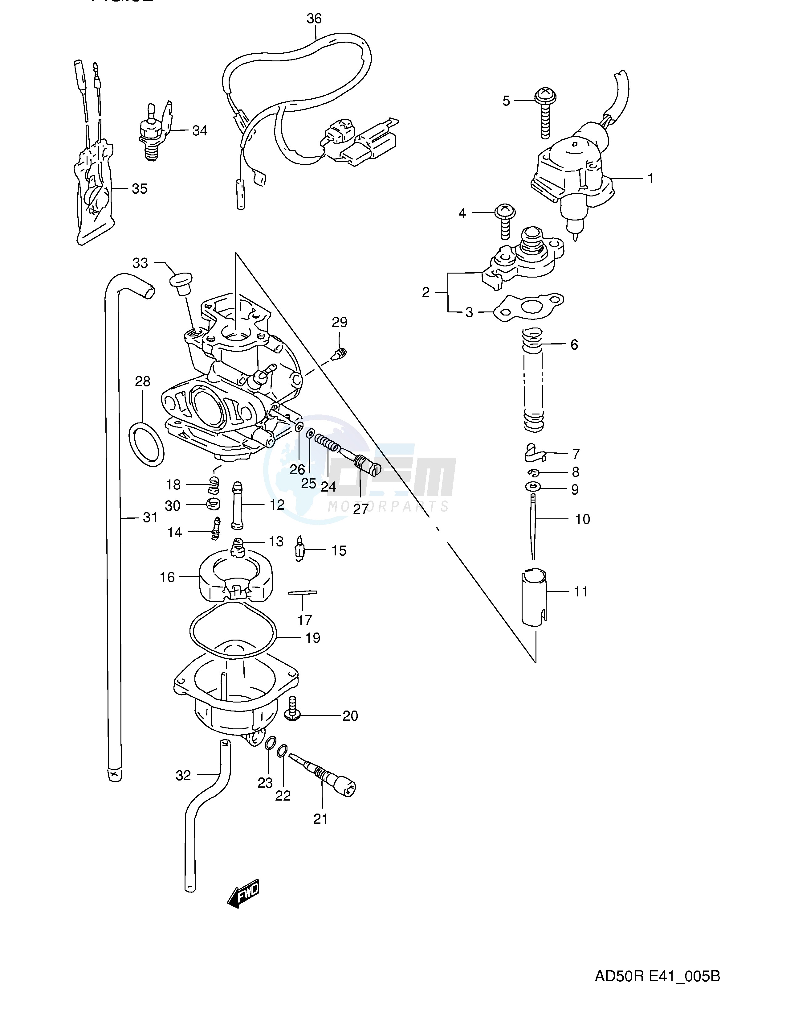 CARBURETOR (MODEL L E41 MODEL K E6 E.NO.211605~) blueprint