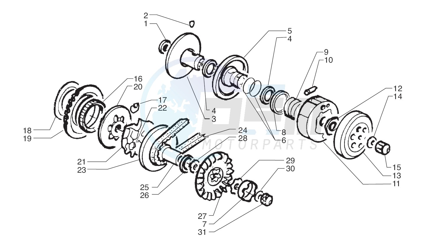 Driving pulley - Driven Pulley blueprint