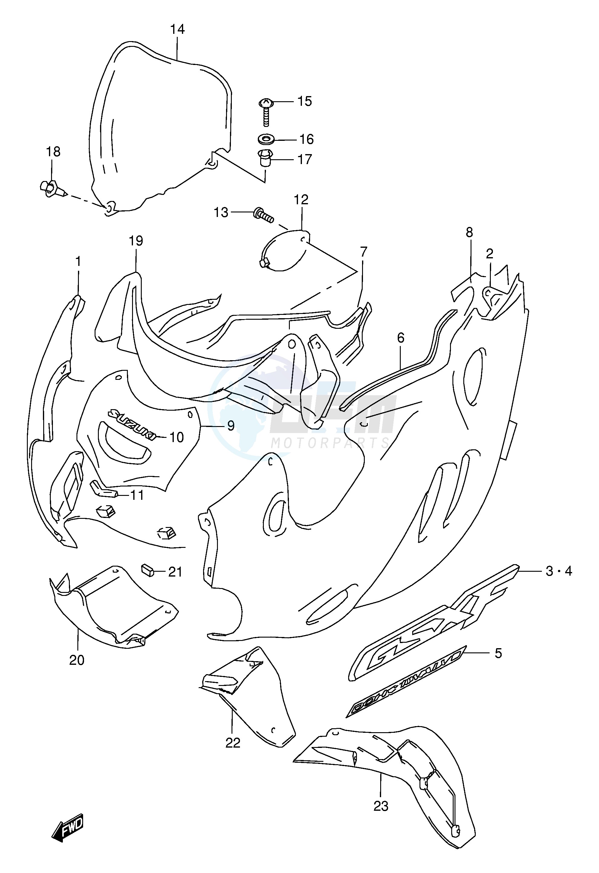 COWLING BODY (MODEL W) blueprint