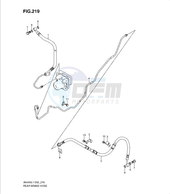 REAR BRAKE HOSE (AN400ZAL1 E19) image