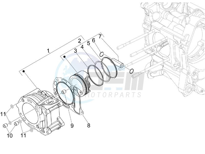 Cylinder-piston-wrist pin unit image