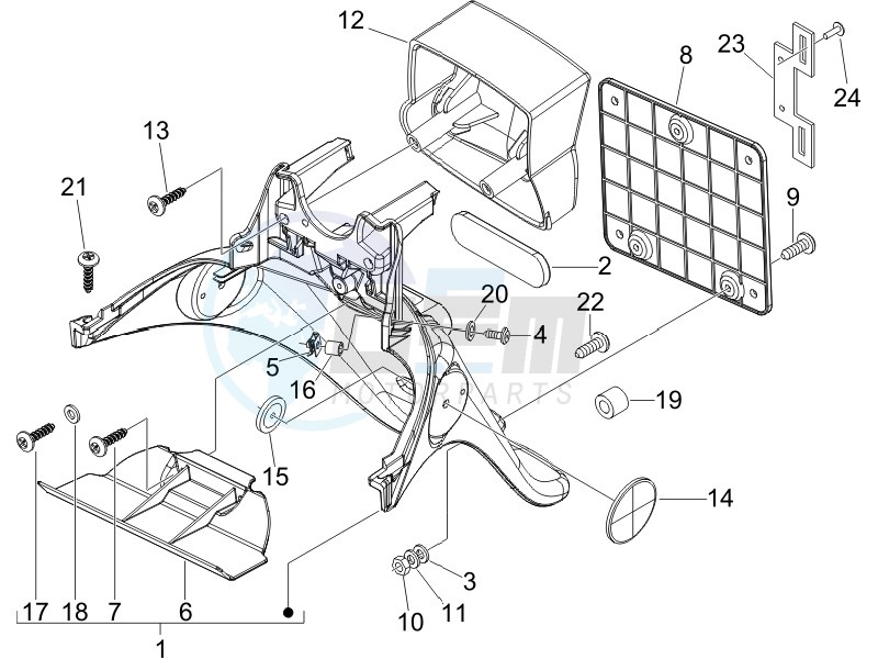 Rear cover - Splash guard blueprint