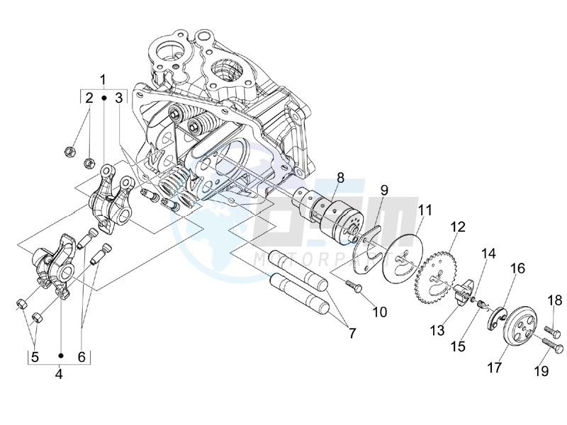 Rocking levers support unit image