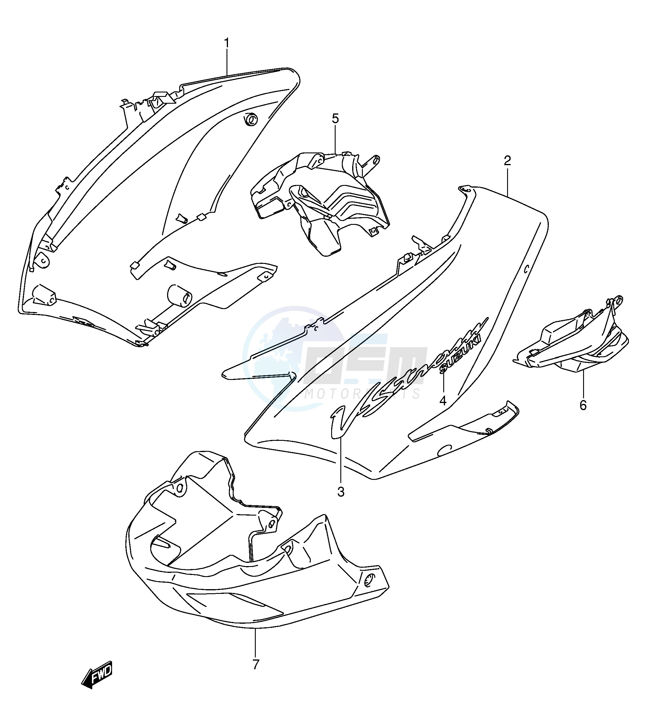 SIDE COWLING (MODEL K3) blueprint