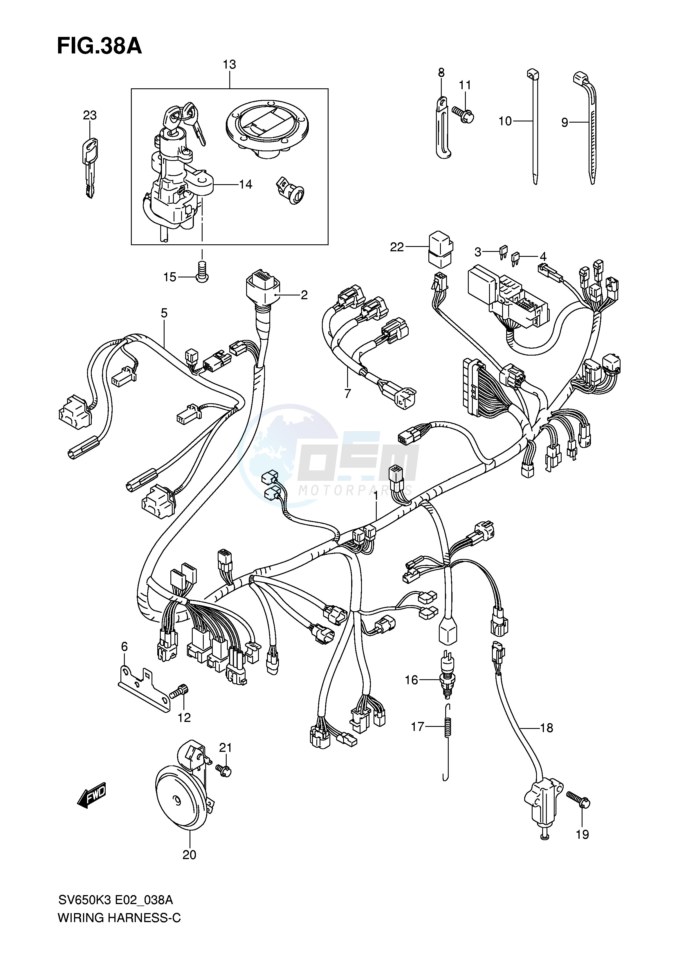 WIRING HARNESS (SV650SK5 SK6 SUK5 SUK6) blueprint