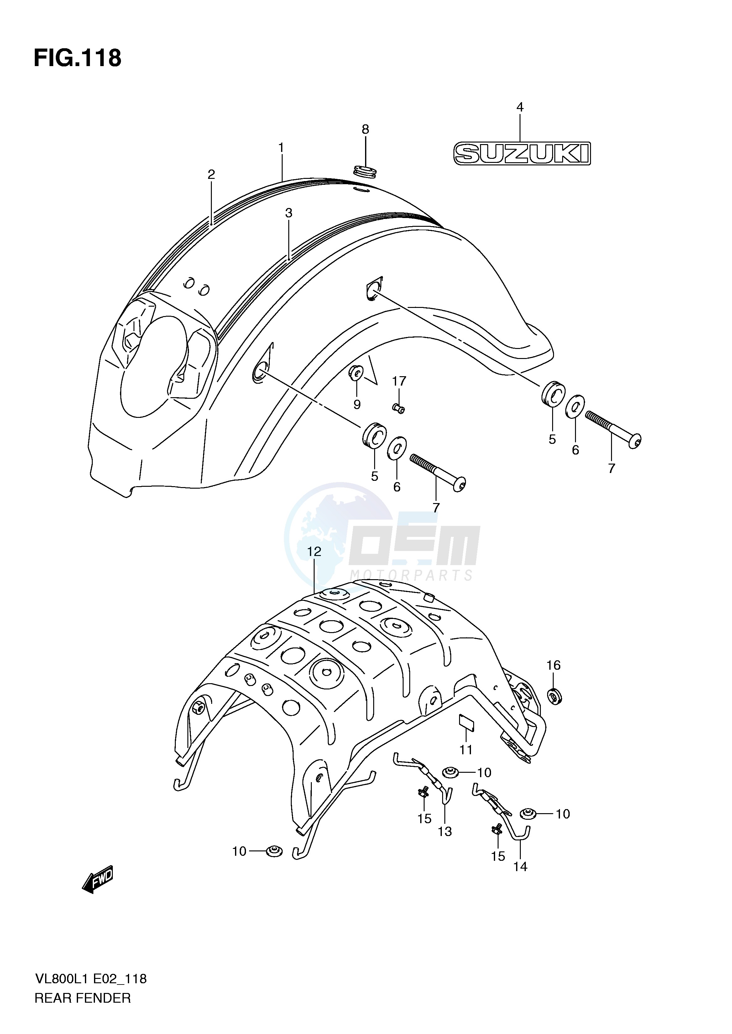 REAR FENDER (VL800CUEL1 E19) image