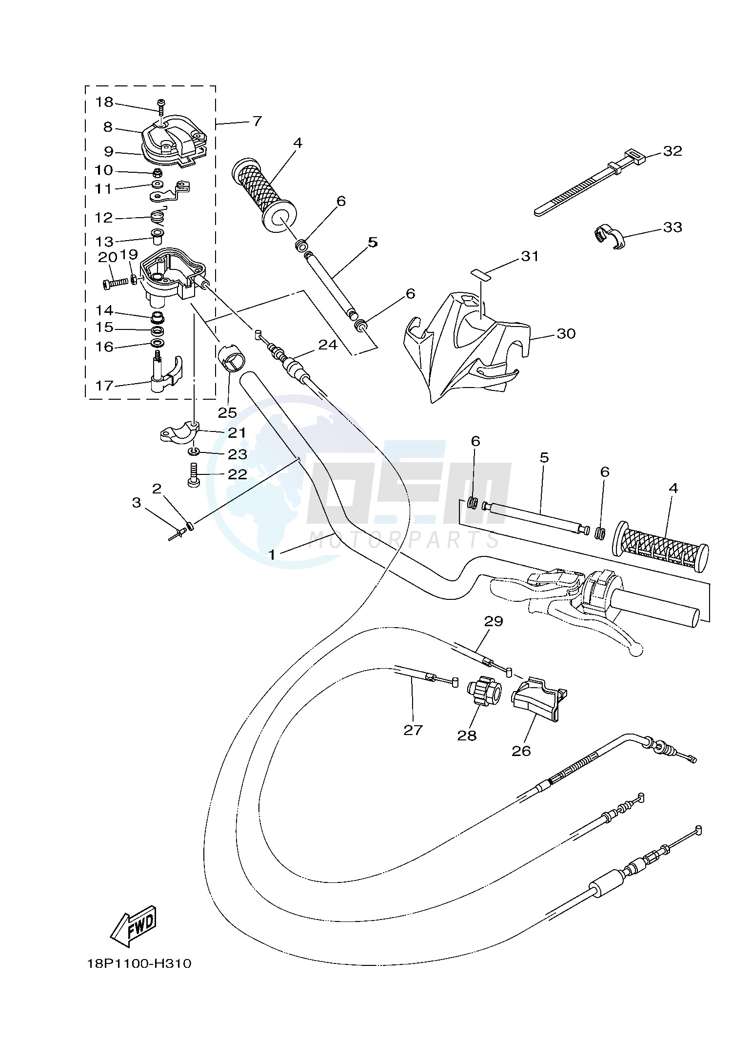 STEERING HANDLE & CABLE blueprint