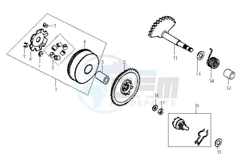 DRIVE PULLEY - GEARED SHAFT image