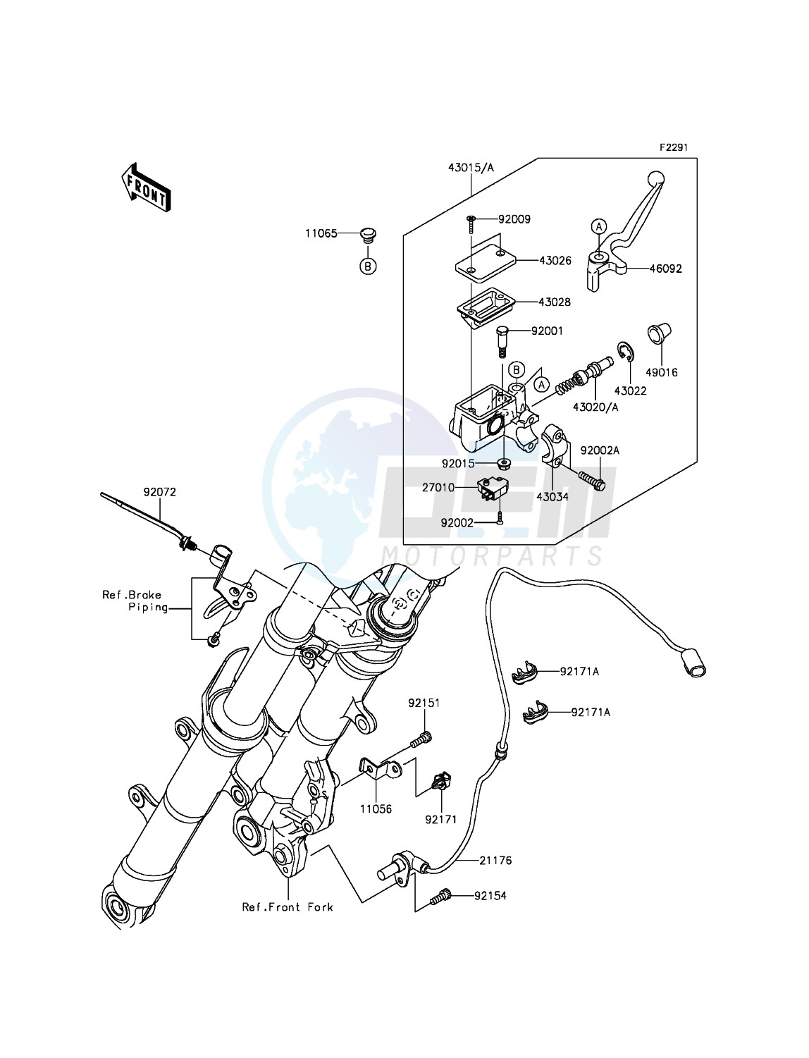 Front Master Cylinder blueprint