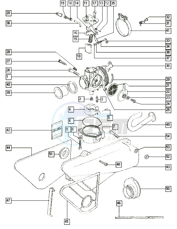 Carburator-intake blueprint