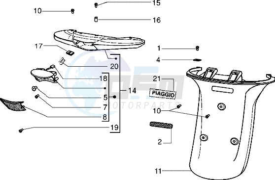 Rear tail lamp - Rear guard blueprint