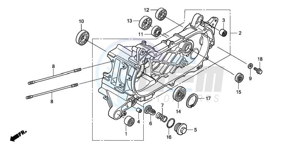 LEFT CRANKCASE blueprint