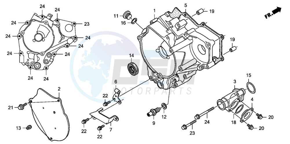 REAR CRANKCASE COVER (TRX250EX1/2) blueprint