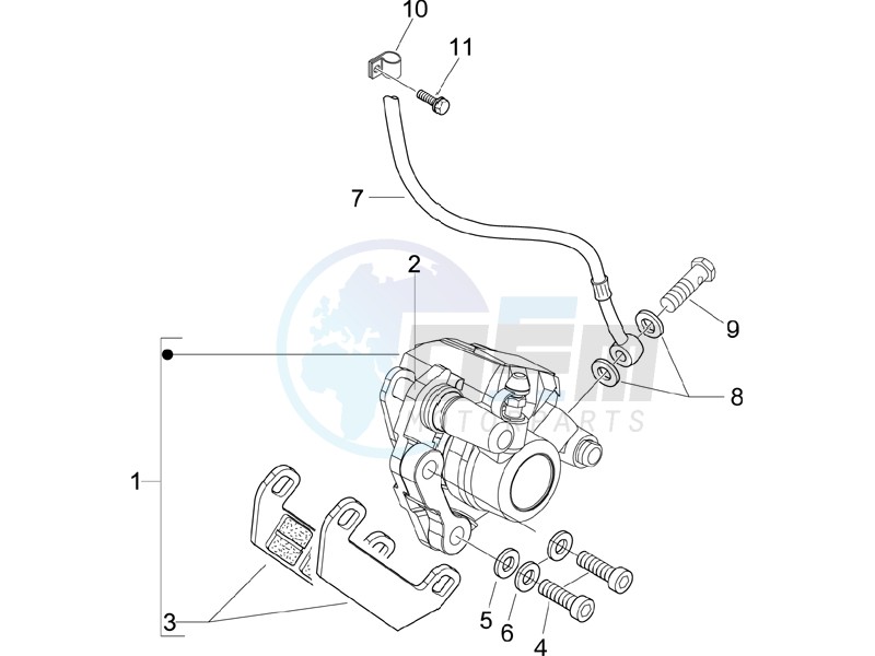 Brakes pipes - Calipers blueprint