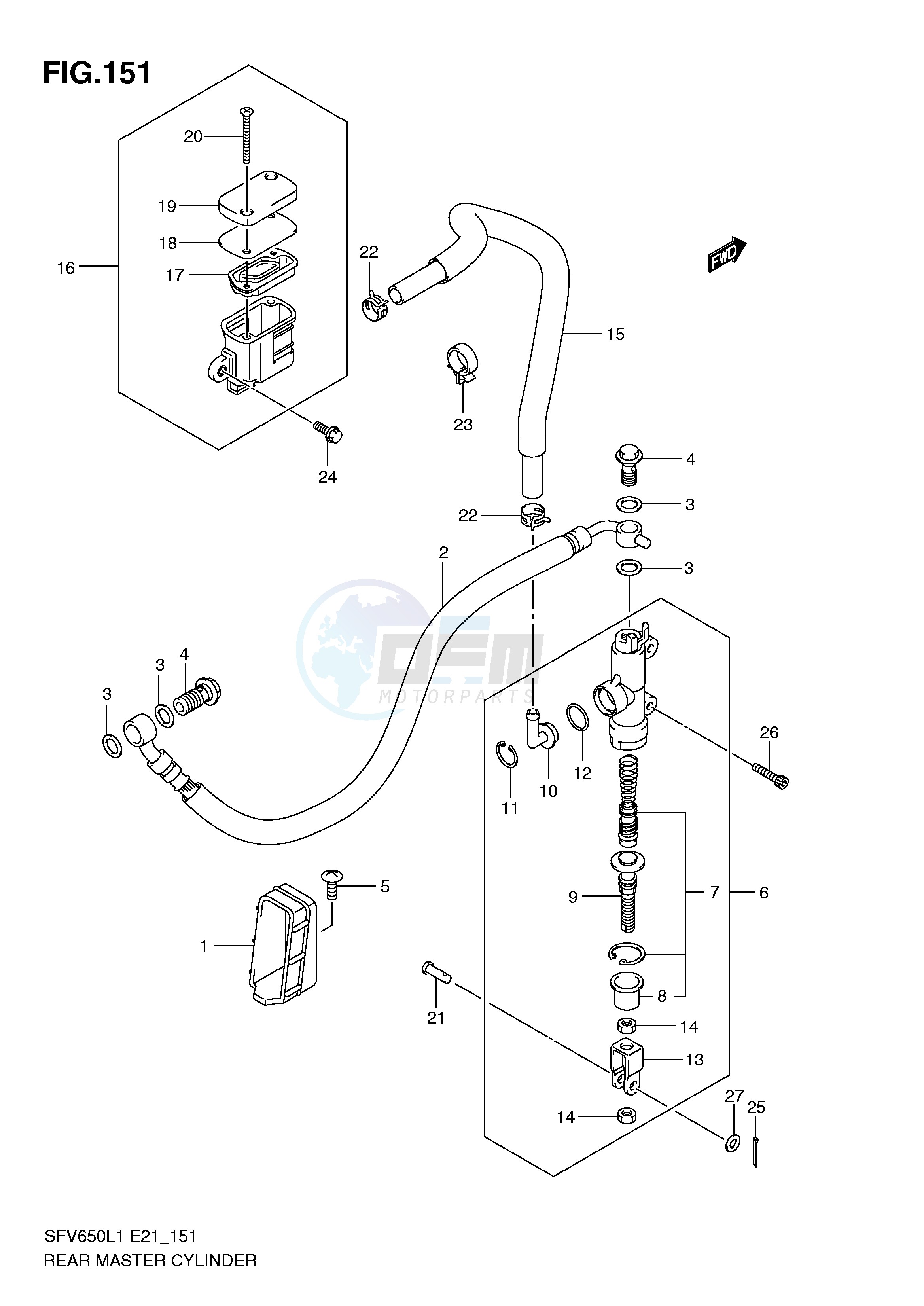 REAR MASTER CYLINDER (SFV650L1 E21) image