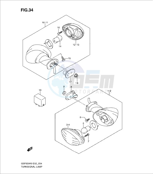 TURNSIGNAL LAMP (GSF650K9/AK9/UK9/UAK9/L0/AL0/UL0/UAL0) image