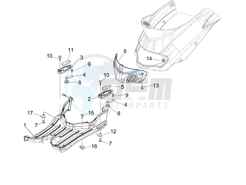 Central cover - Footrests image