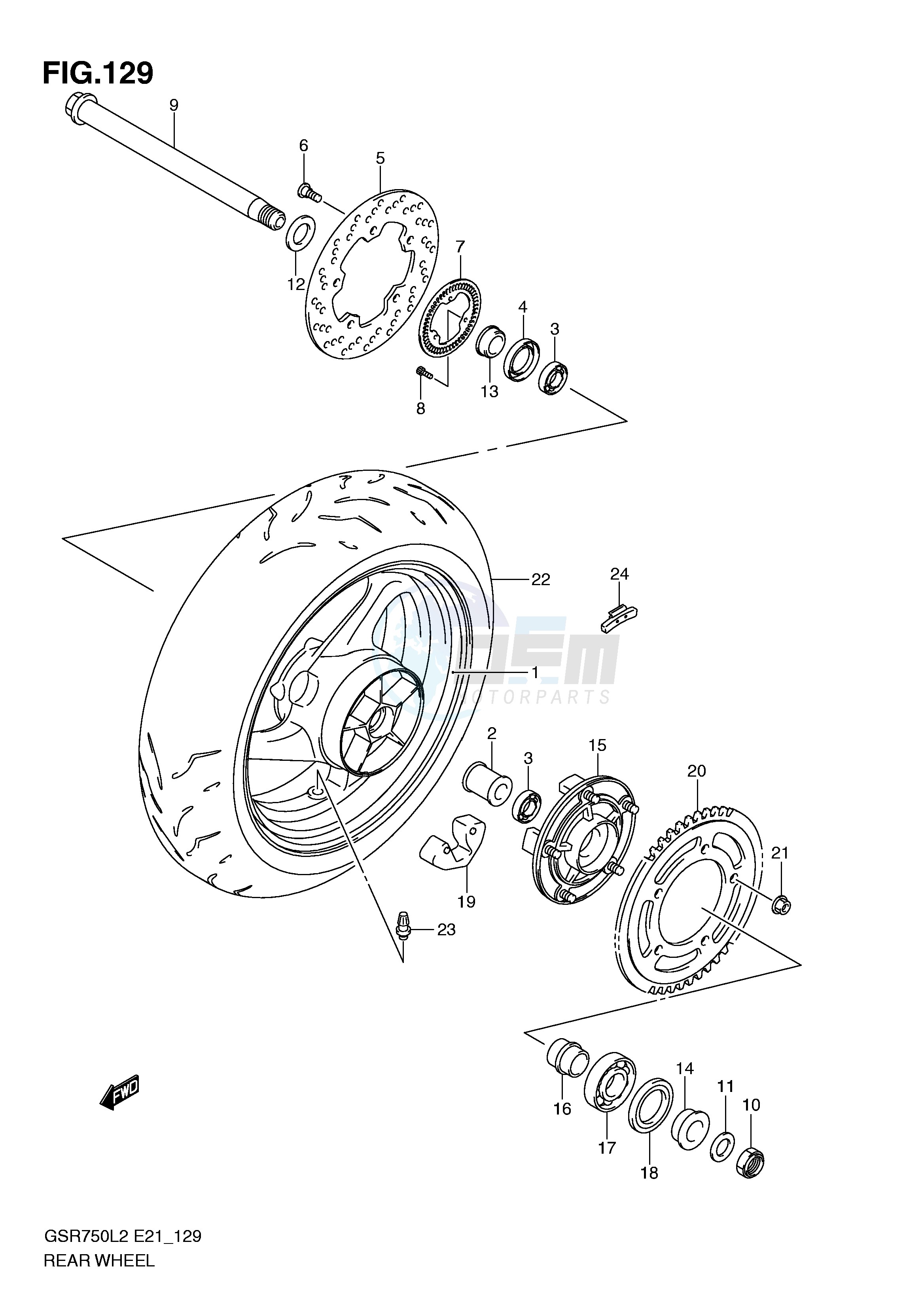 REAR WHEEL (GSR750AL2 E21) image