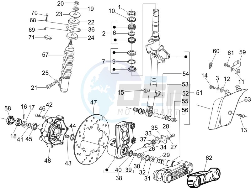 Fork - steering tube - Steering bearing unit image