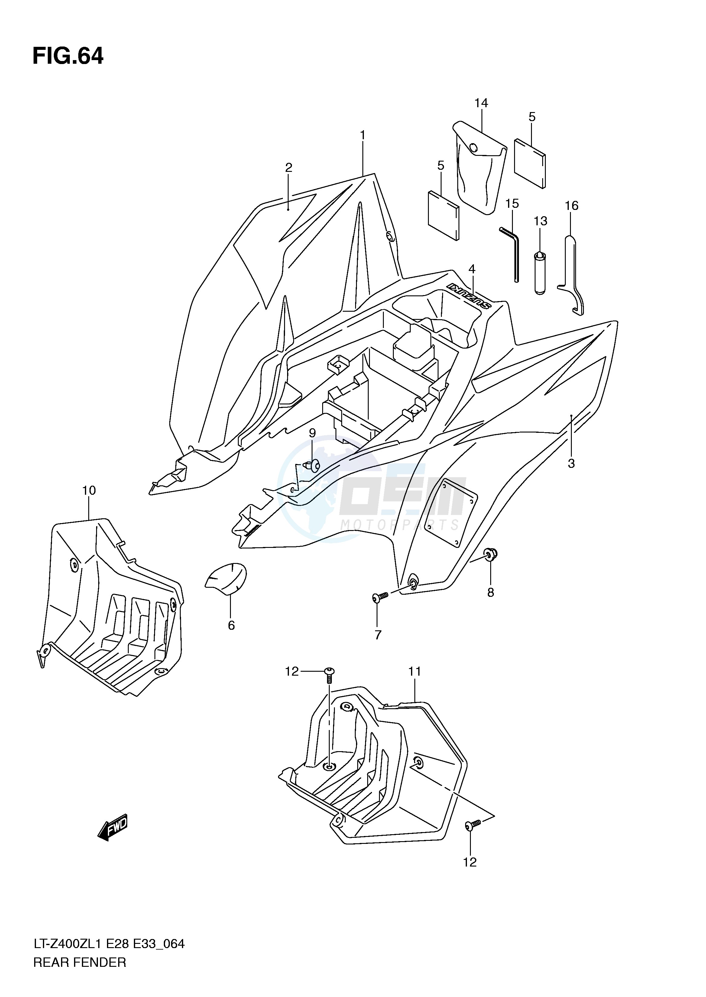 REAR FENDER (LT-Z400L1 E28) image