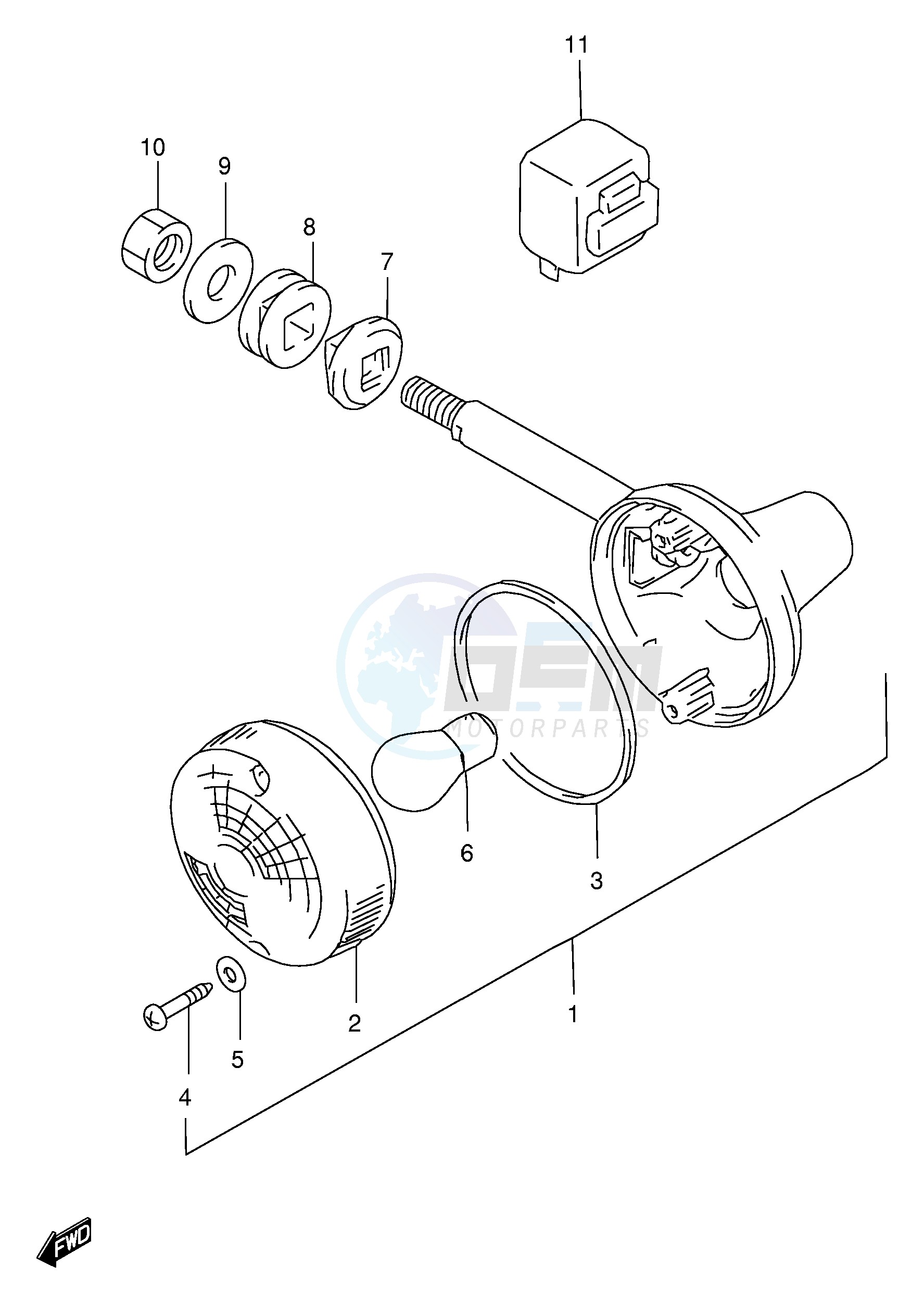 TURN SIGNAL LAMP (MODEL Y) blueprint