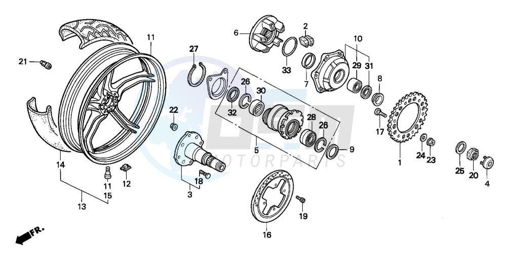 REAR WHEEL (VFR750FR/FS/FT/FV) image