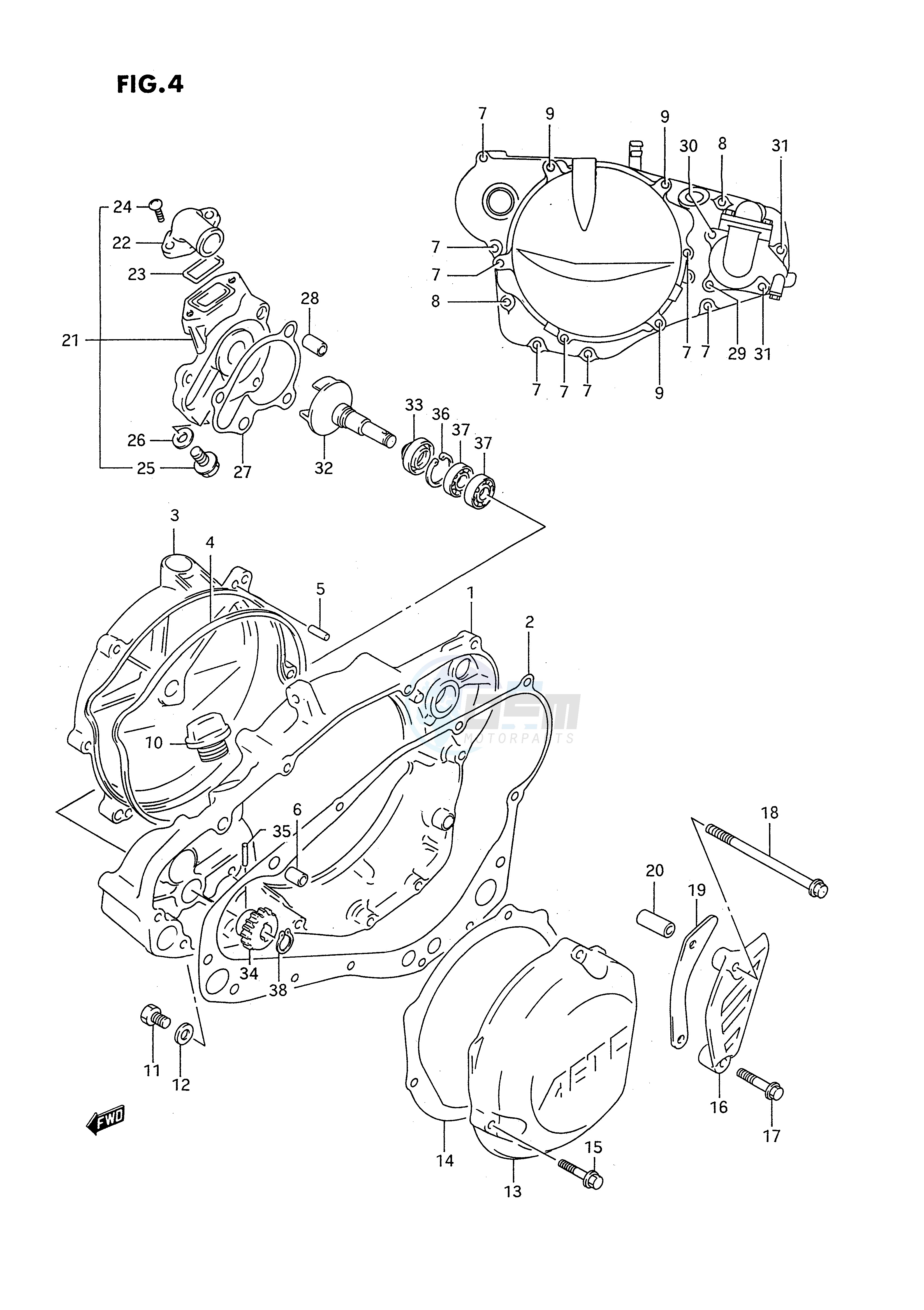 CRANKCASE COVER (MODEL P) image