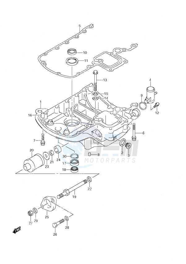 Engine Holder DF 140T (S/N 682148 & Older) DF 140Z (S/N 680233 & Older) blueprint