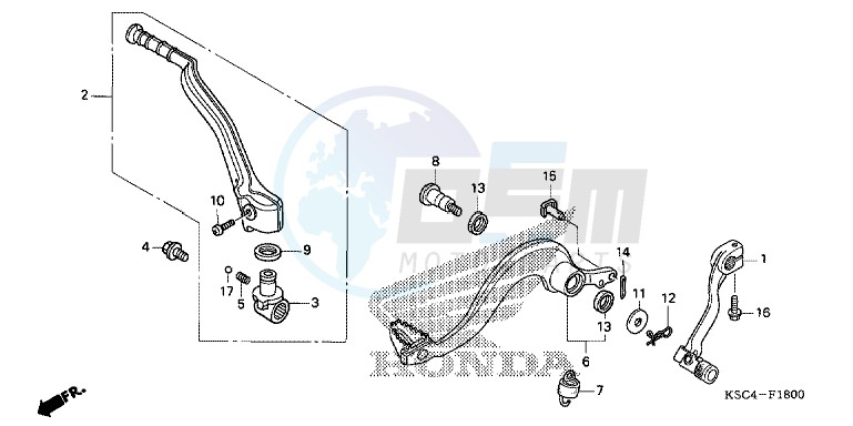 PEDAL/ KICK STARTER ARM blueprint