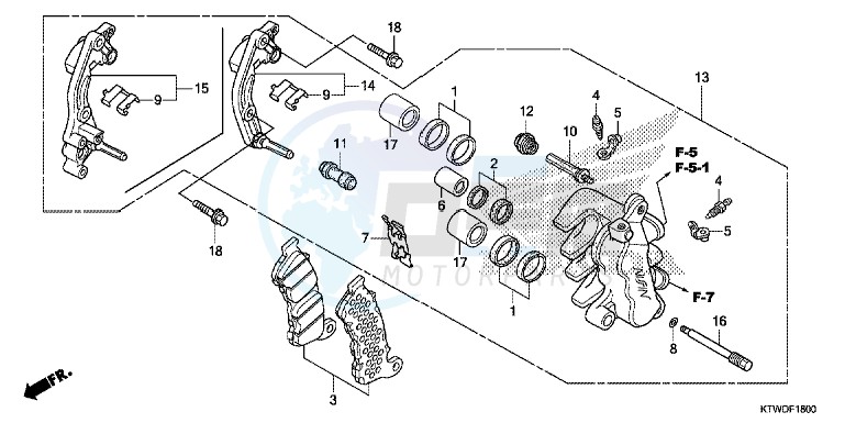 FRONT BRAKE CALIPER blueprint