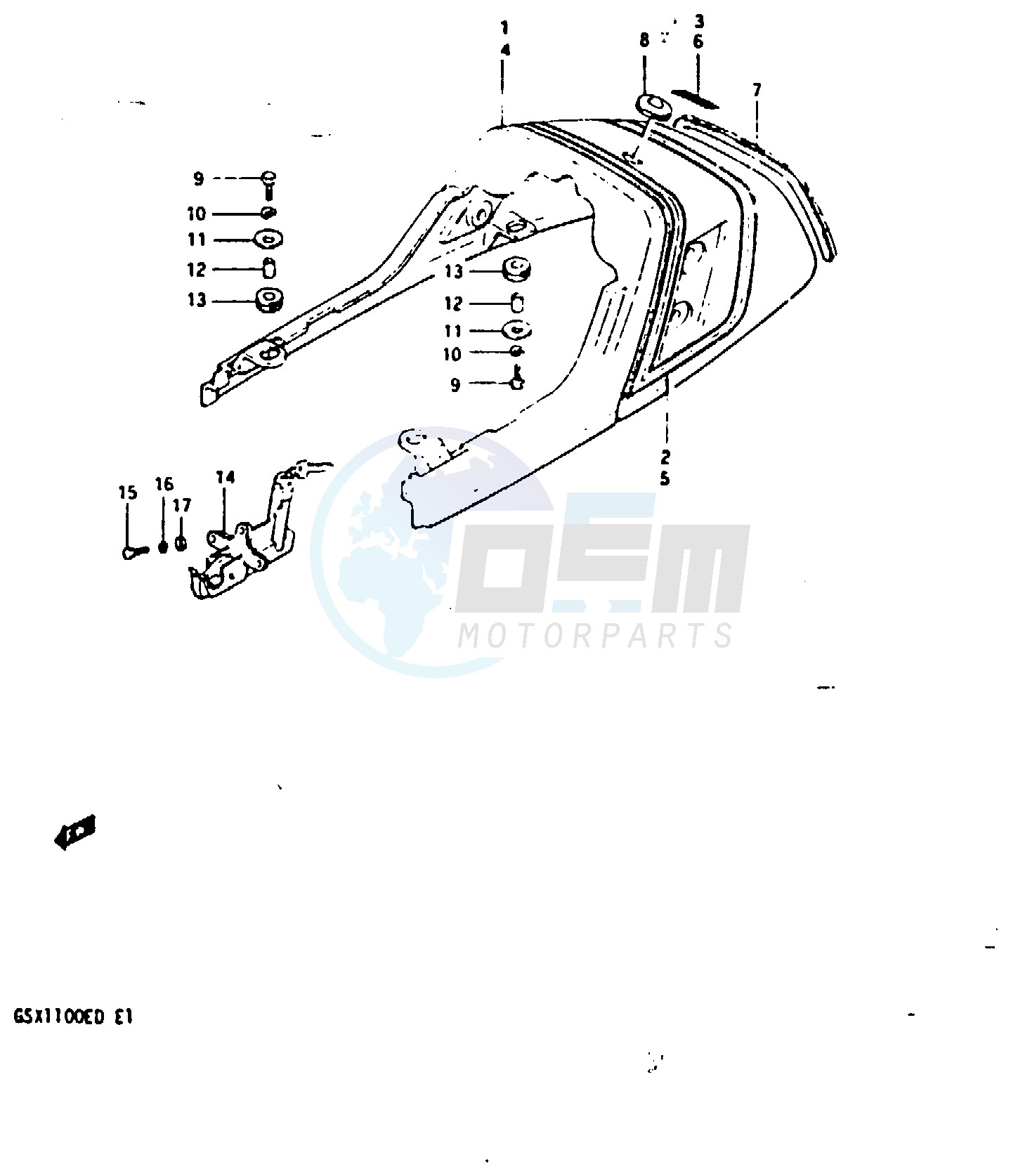 SEAT TAIL COVER (GSX1100ESD) blueprint